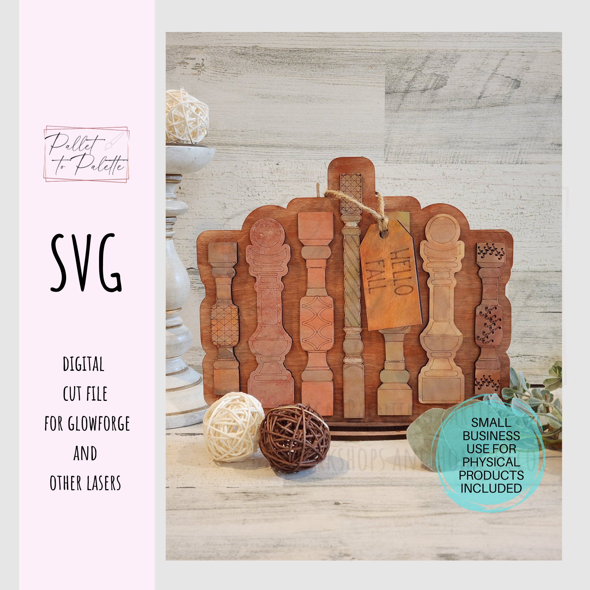 Spindle Fall Spindle Pumpkin Fall Decor Laser Cut File SVG (digital Download) - Etsy