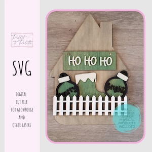 Ho Ho Ho ADD ON Set- Digitale Schnittdatei | Laserschnittdatei für Glowforge - download SVG - Passt auf alle unsere Interchangable Backers