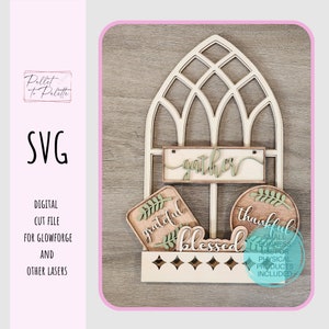 SVG intercambiable Gather: archivo cortado por láser para Glowforge (descarga digital)