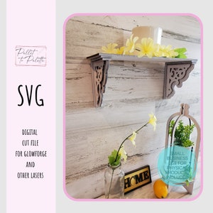 Corbel Wall Hanging Shelf Digital Download SVG | Wall Shelf Laser cut File | Glowforge SVG decorative Shelf for Wall