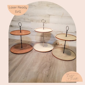 Round 2 Tiered Tray SVG Laser Cut File: Shelf Decor (Digital Download)