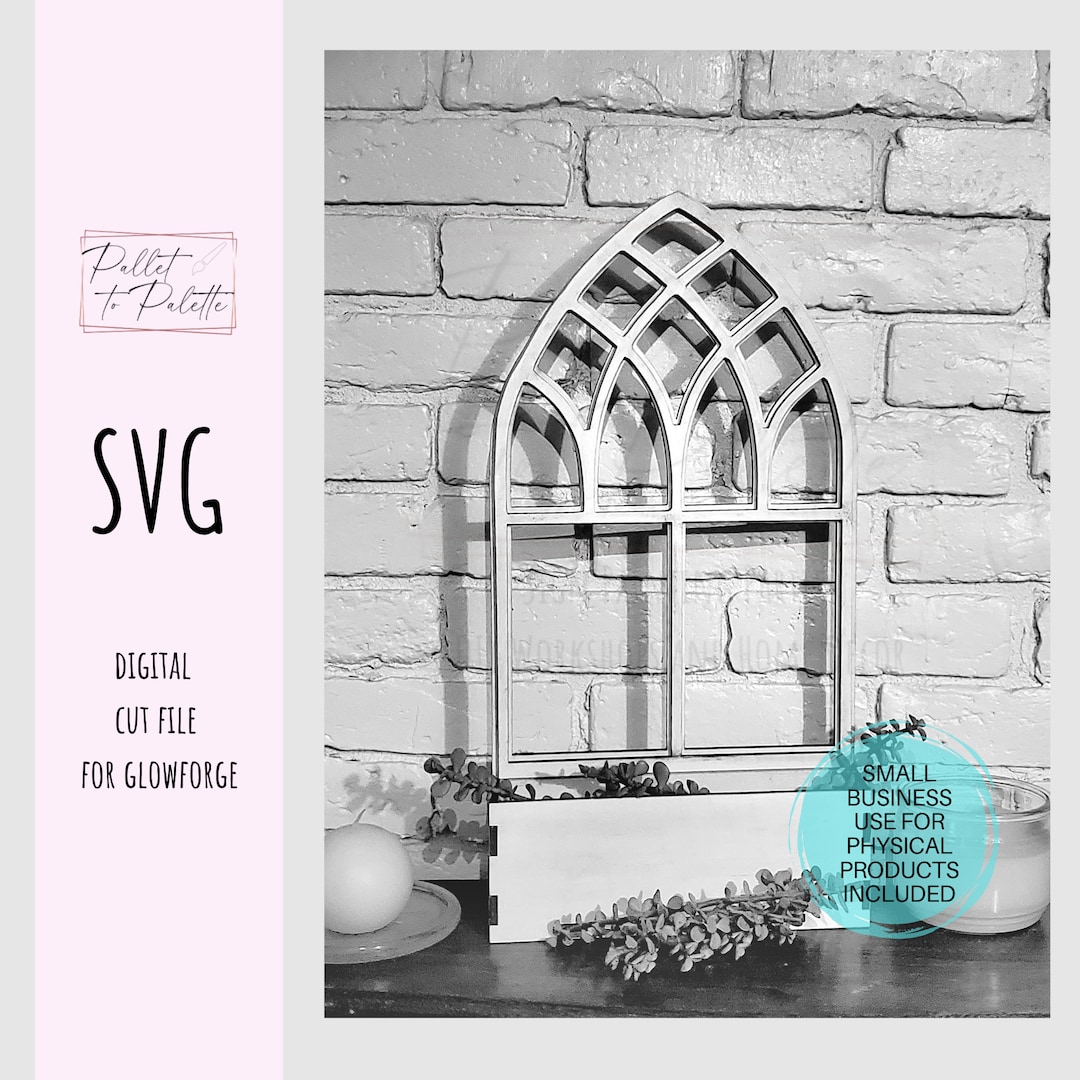 Arch Window Frame Box Decor Digital Download SVG Cathedral Style