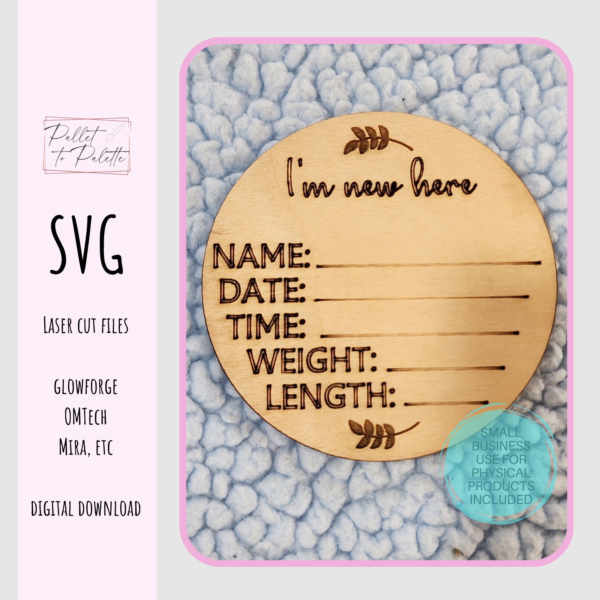 Baby Birth Announcement Photo Prop SVG Laser Cut File (digital Download ...