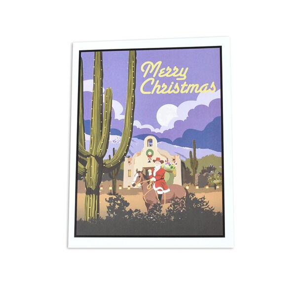 Card | Christmas Card |  Southwest Santa on a Horse | Merry Christmas | Tucson AZ