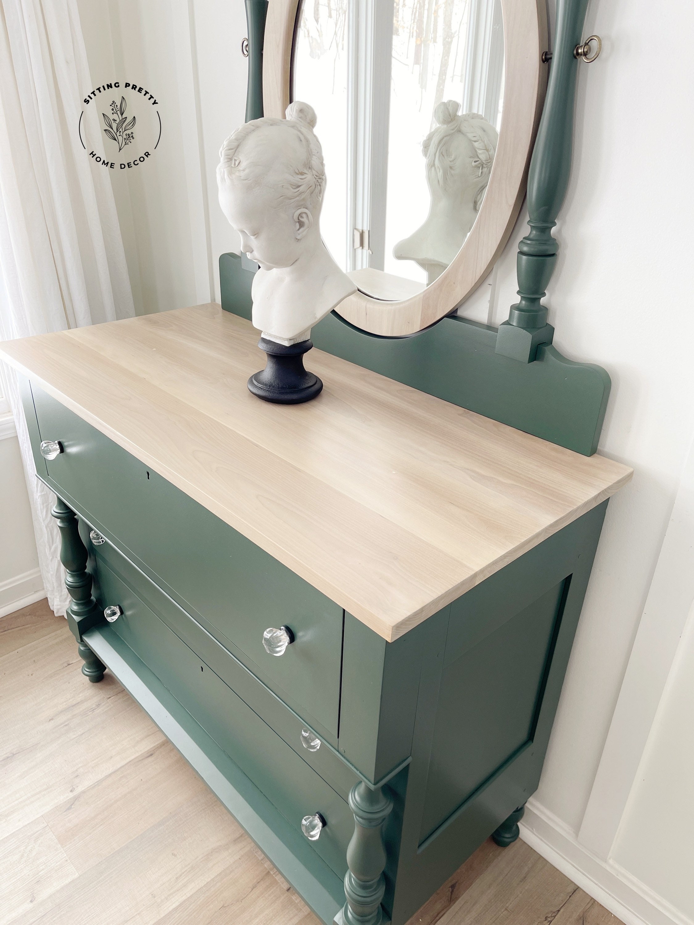 green emerald velvet dress Emerald Art Deco Style Burl Wood Dresser - Striking, Modern Elegance main image 0