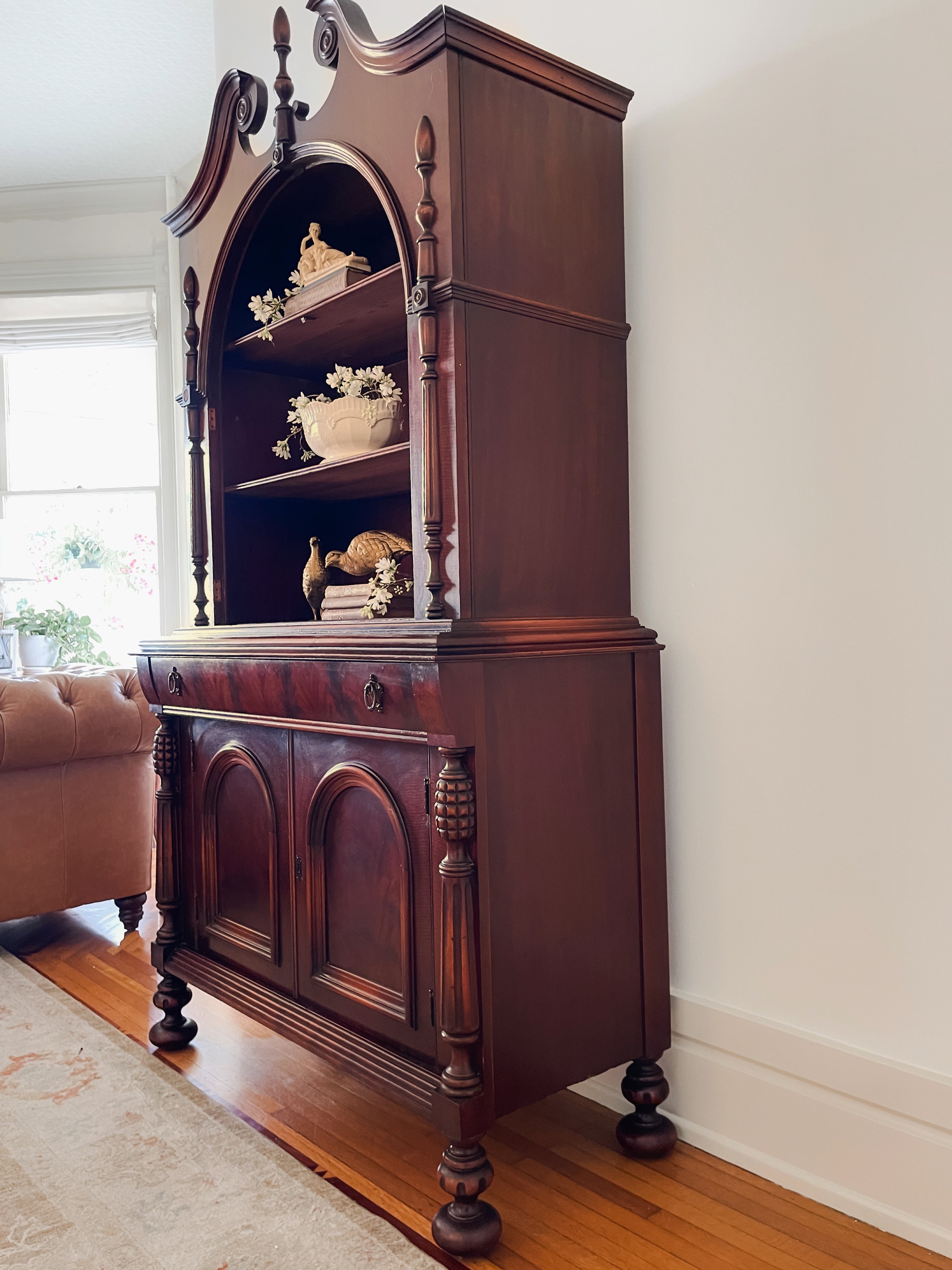 SOLD OUT Antique Jacobean Hutch China Mahogany Display Piece