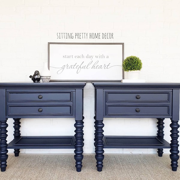 SOLD EXAMPLE ONLY Navy Nightstands