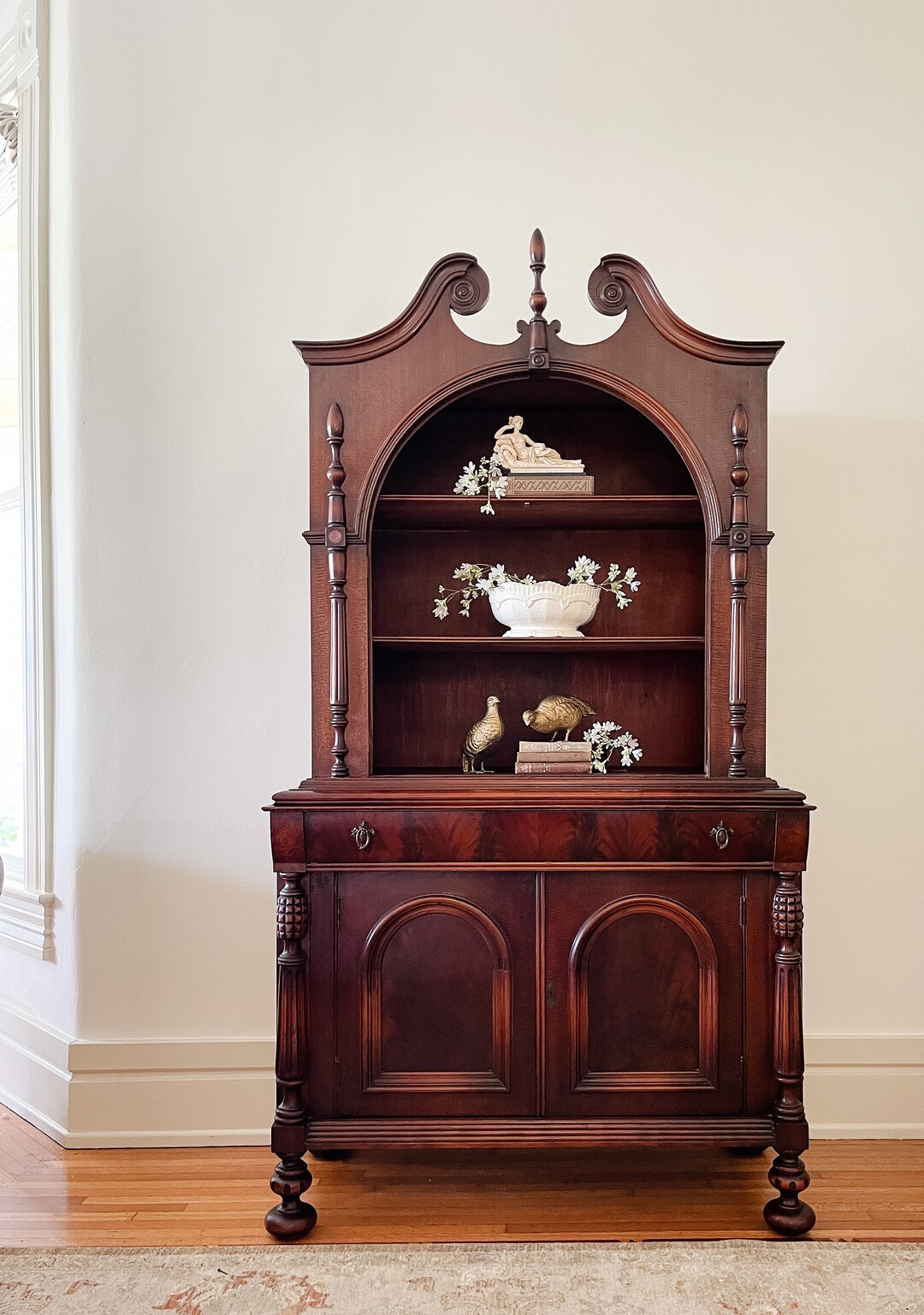 SOLD OUT Antique Jacobean Hutch China Mahogany Display Piece