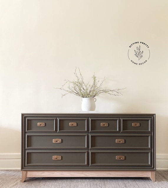 SOLD EXAMPLE ONLY Stunning Olive Bronze Lane Dresser Oak Base Gold Campaign  Style Pulls - Etsy