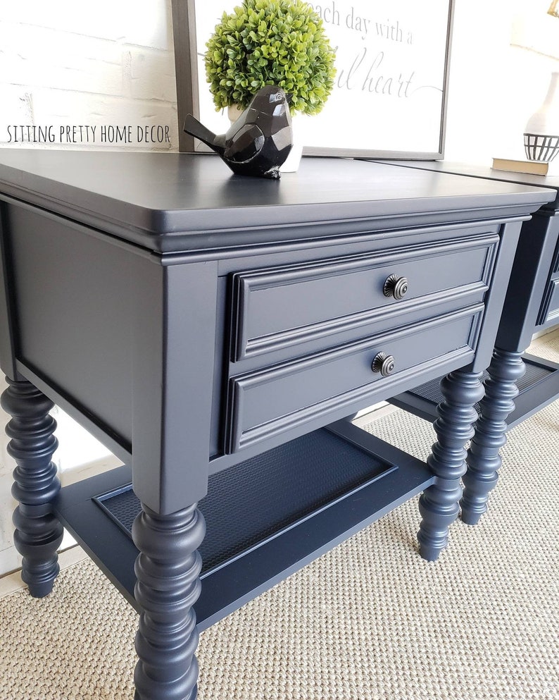 SOLD EXAMPLE ONLY Navy Nightstands Etsy
