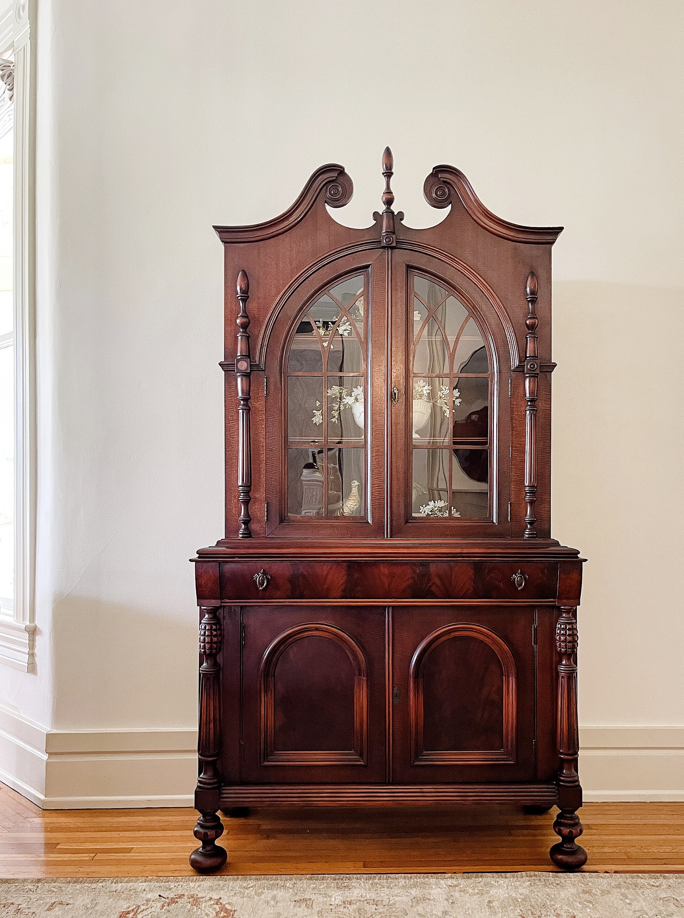 SOLD OUT Antique Jacobean Hutch China Mahogany Display Piece