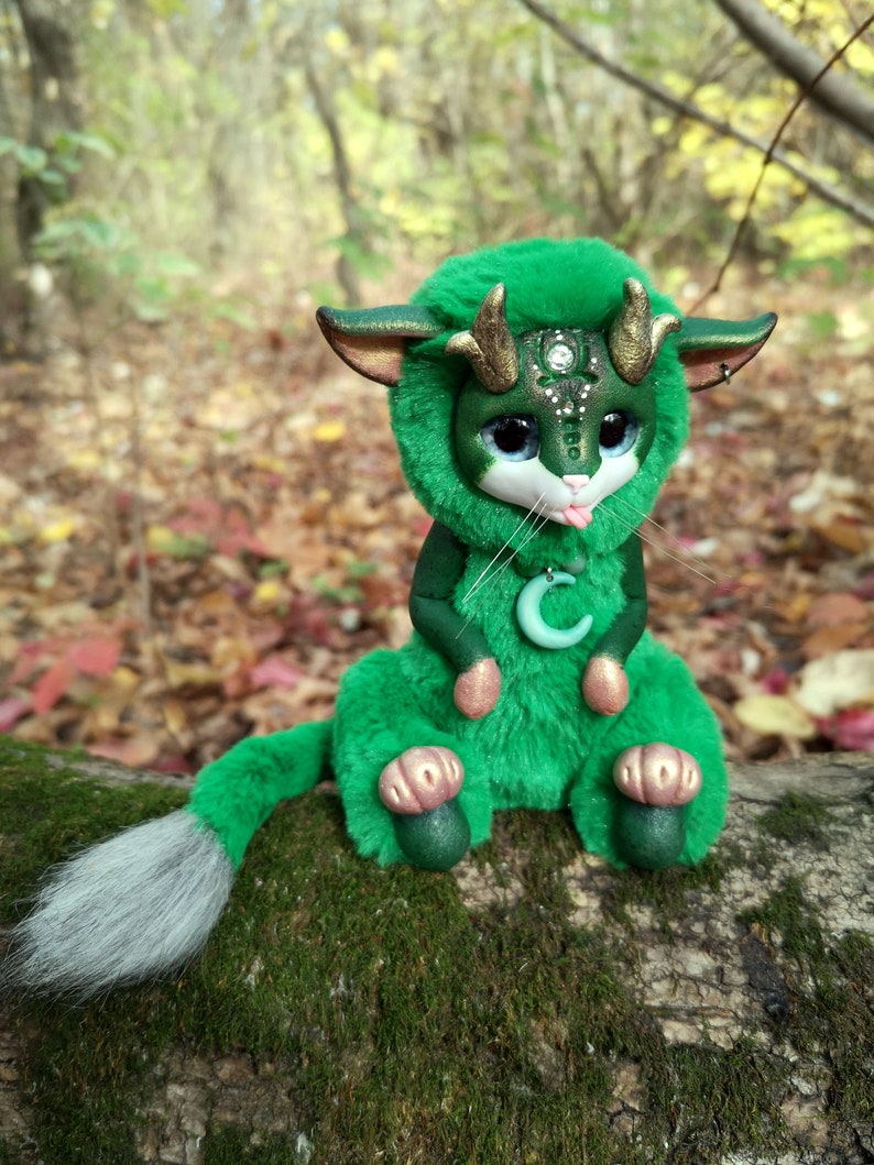 Woodland fantasy creature Horned cute animal Ooak art doll Etsy