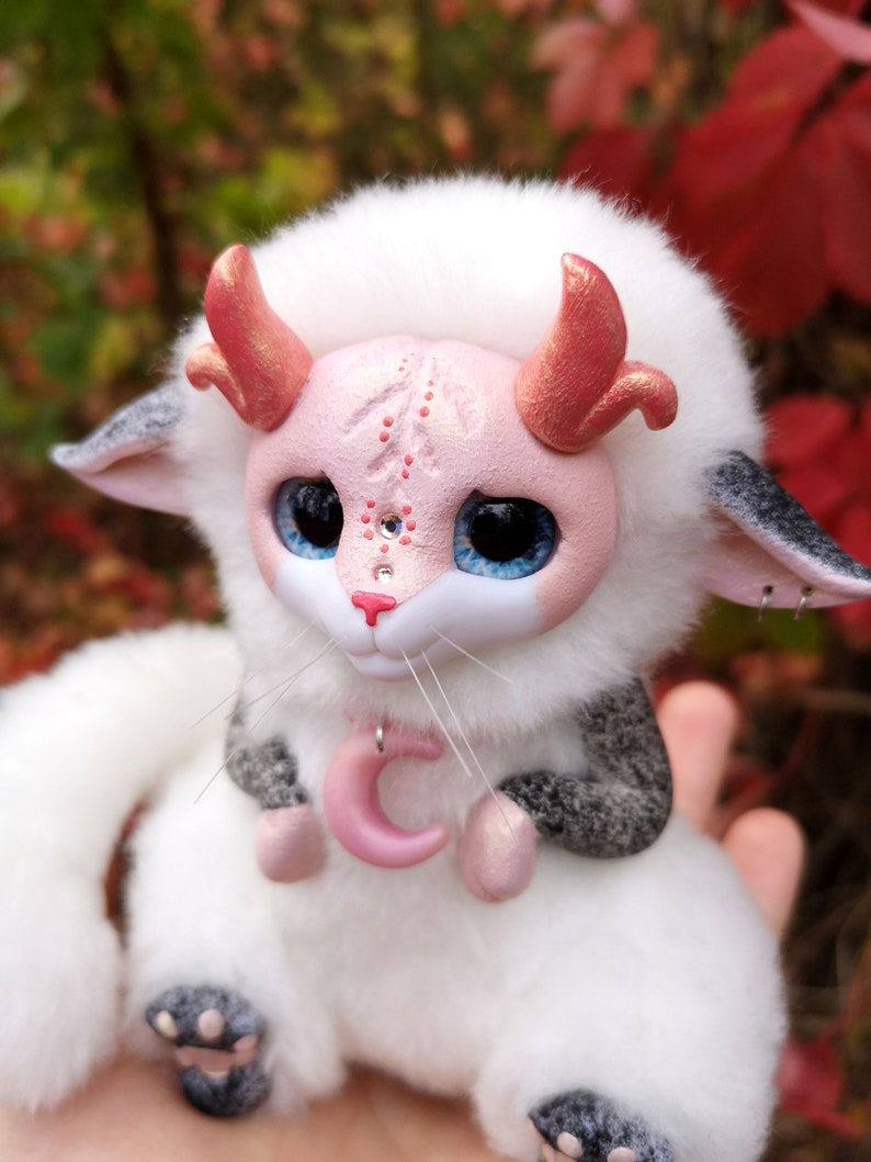Cute fantasy creature OOAK art doll Lunar mythical animal