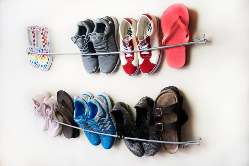 Bungee Cord Shoe Rack 2 Pack Perfect for Garages Mudrooms