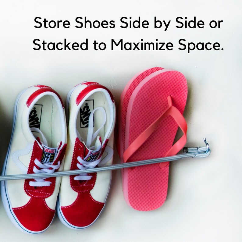 Bungee Cord Shoe Rack 2 Pack Perfect for Garages Mudrooms