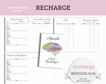 Refill undated Planner printable A4/A5 psychology + Pages for students