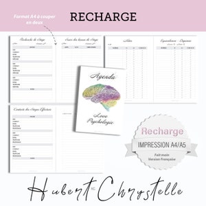 Refill undated Planner printable A4/A5 psychology + Pages for students
