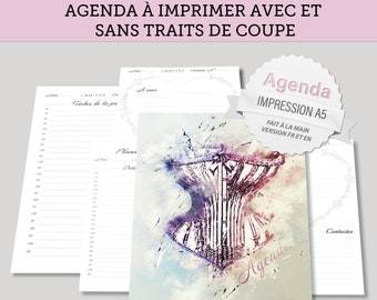 Refill Planner undated printable A5 - Corset with and without crop french/English