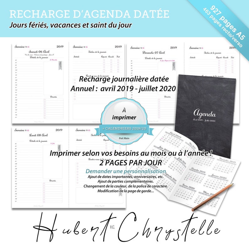 refill dated daily planner a5 927 pages 463 pages front and back daily planner 2015 2020