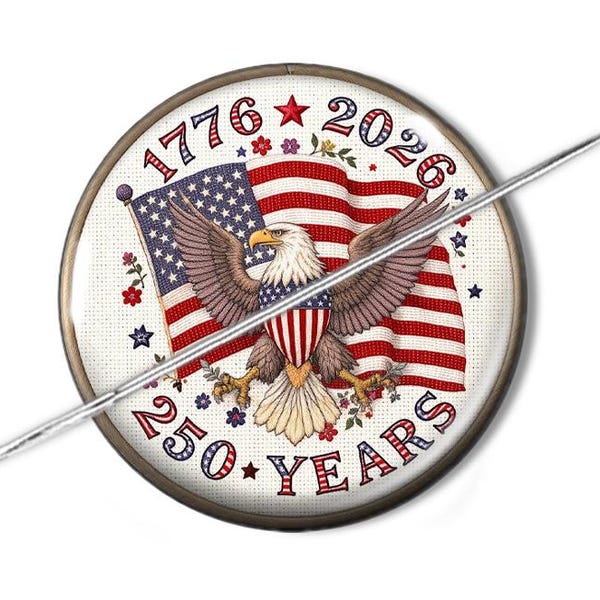 American Eagle Needle Minder, Cross Stitch, Embroidery, Diamond Painting, USA Birthday