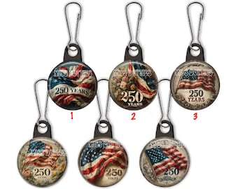 USA Flag Zipper Pull, Project Bag Charm, Patriotic Gift