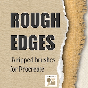 Procreate Rough Edge Brushes: Torn Paper, Ripped Fabric and for Digital Collage and Organic Edges Effect