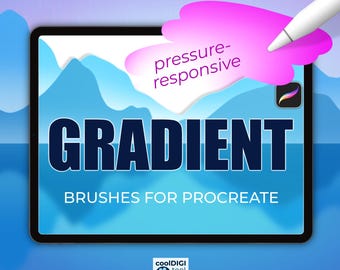 Procreate Gradient Brushes: Pressure Sensitive Color Transition Brush Set for Smooth Backgrounds, Digital Art & Illustration