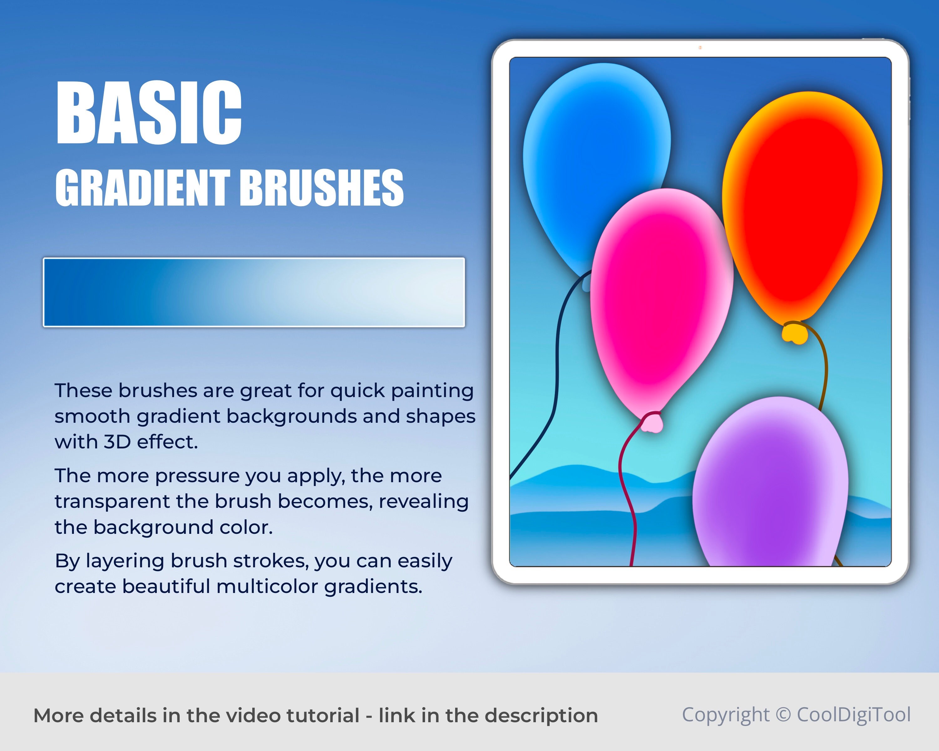 Procreate Gradient Brushes: 50 Unique Digital Painting Tools (ipad) - Etsy