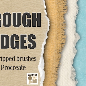 Rough Edges Procreate Brushes – Torn Paper, Ripped Fabric and Other Organic Brushes for Digital Collage, Procreate Journals, Stickers & More