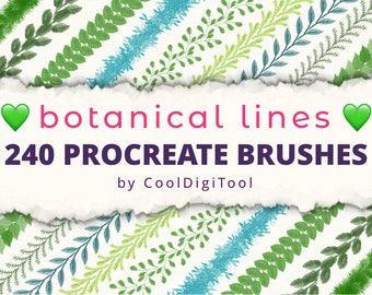 Procreate Floral Brushset: 240 Watercolor Botanical Brushes (Digital Download)