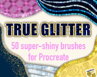 Procreate Glitter Brushes: 50 Shiny Procreate Brushes for Lettering, Painting and Digital Design on iPad