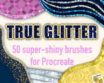 Procreate Glitter Brushes: 50 Shiny Brushes for iPad Lettering & Painting