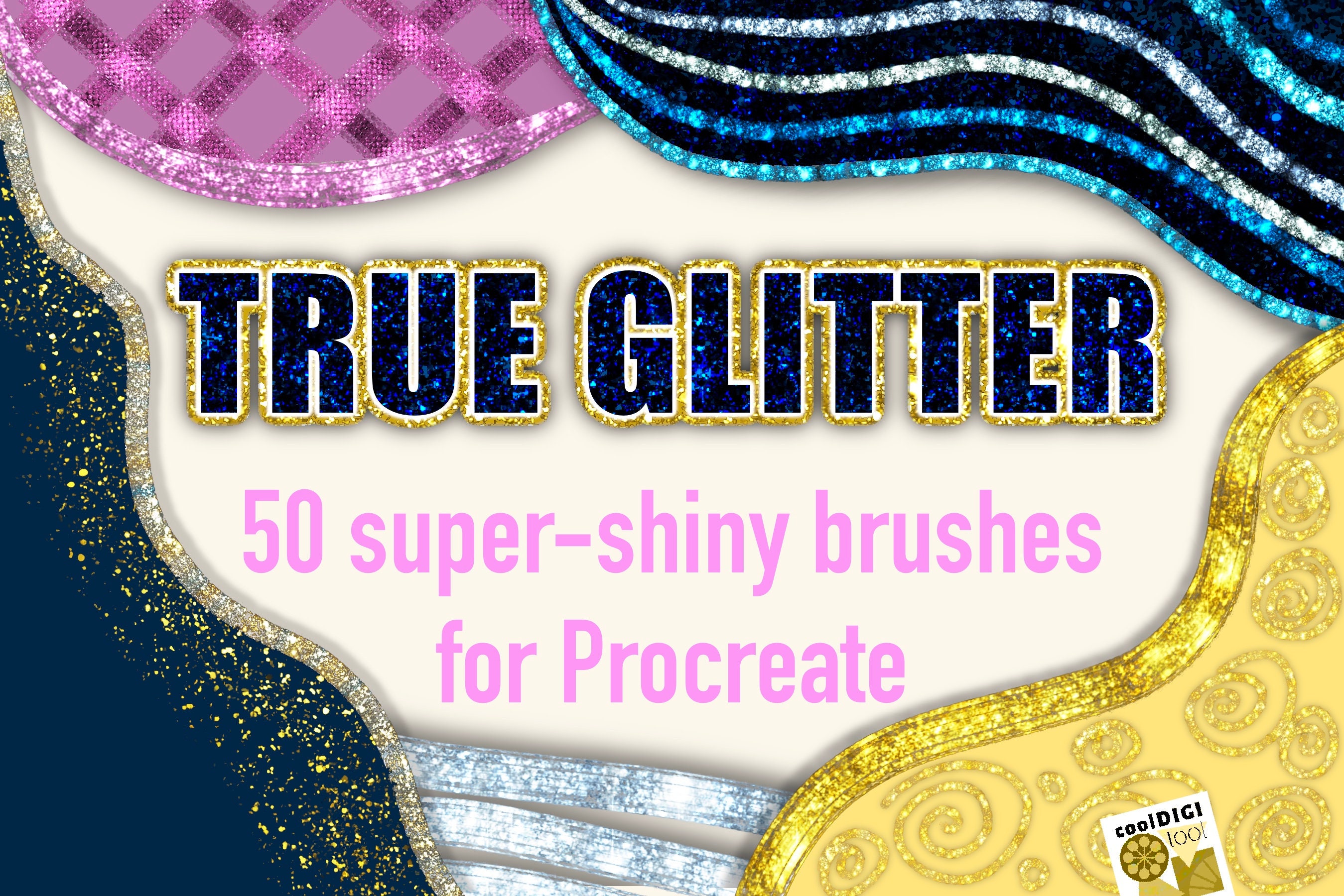 Procreate Glitter Brushes – 50 Sparkling Metallic Brushes for Lettering, Painting & iPad Art