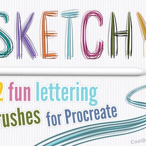 Procreate Lettering Brush: 12 Multiline Procreate Brushes with Super-Cool Effects for Digital Work on iPad.