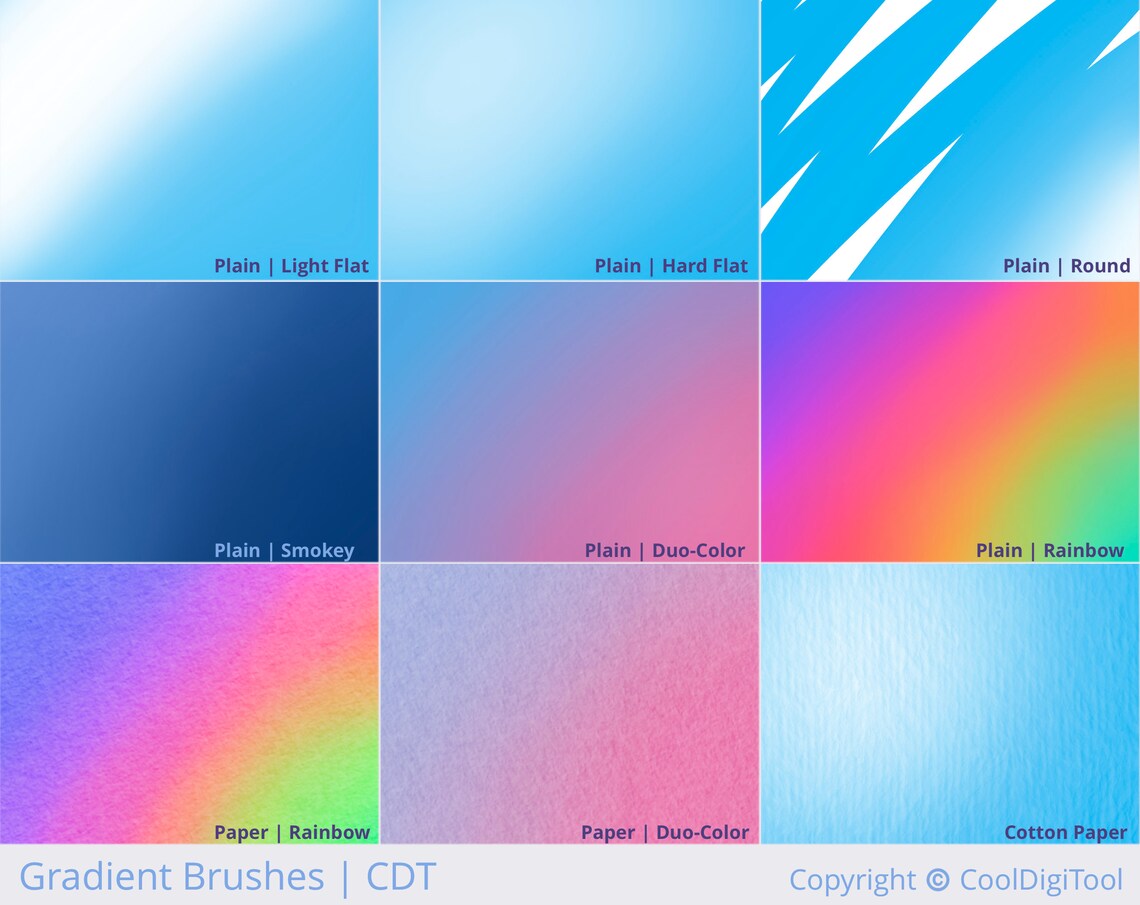 Dynamic Procreate Gradient Brush 12 Absolutely Unique Brushes Etsy