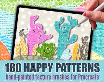 Procreate Watercolor Brushes: 180 Organic Pattern Brushes