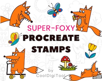 Procreate Cartoon Stamps: 26 Funny Brushes (Digital Download)