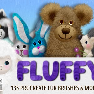 Pinceaux à fourrure Procreate : 135 pinceaux à fourrure duveteux Procreate + 85 pinceaux bonus pour l'esquisse, l'ombrage et les détails mignons