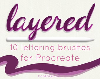Elegant Procreate Calligraphy Brushes: Layered Script Effects