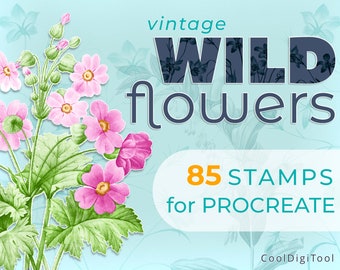 Procreate Flower Stamps: 85 Vintage Botanical Brushes
