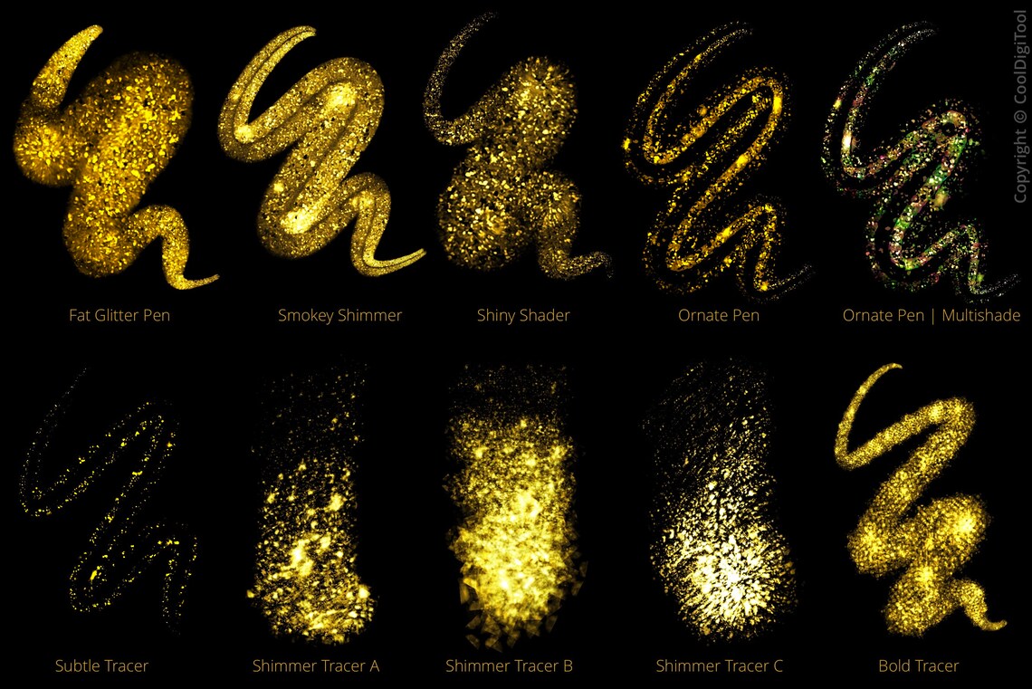 Procreate Glitter Brushes: 50 Shiny Brushes for iPad Lettering ...