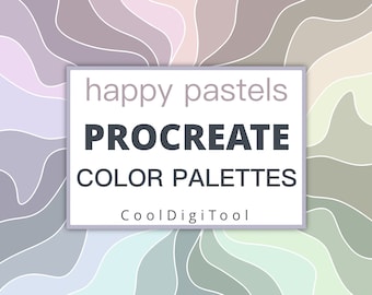 Paletas de cores pastel Procreate: 5 conjuntos sutis (arquivo .swatches)