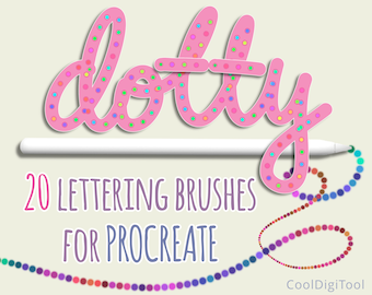 Dotty Lettering Brushes: 22 Procreate Brushes for iPad (Digital Download)