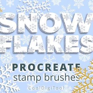 50 Procreate Snowflake Brushes: Procreate Christmas Stamps for Winter Projects on iPad