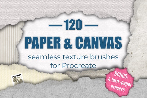 Procreate Paper Texture Brushes: 120 Seamless Paper & Canvas Organic Patterns