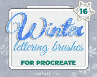 Procreate Snowflake Brushes: 16 Ornament Winter Lettering Brushes for Procreate 5