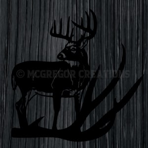 Veado de cauda branca com galpão dxf/svg arquivo mule veado laser/plasma McGregor Creations