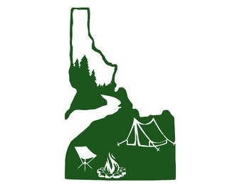 Camping IDAHO decal sticker camp outdoors