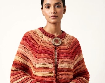 Handmade Crochet Poncho Cape: Soft Acrylic Wrap