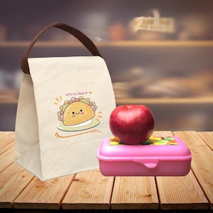 Charming Canvas Lunch Bag with Strap – Ideal for Daily Use and Gifts
